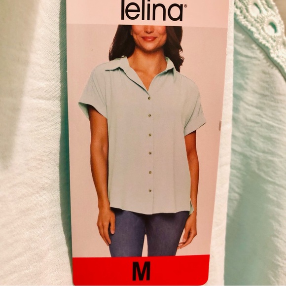 Felina Tops - Felina ladie's Button Down Short Sleeve Casual  Blouse M